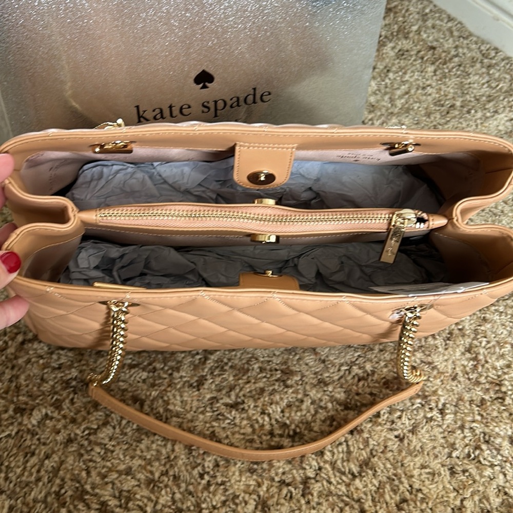 Kate Spade Tan Quilted Shoulder Bag - Picture 3 of 7
